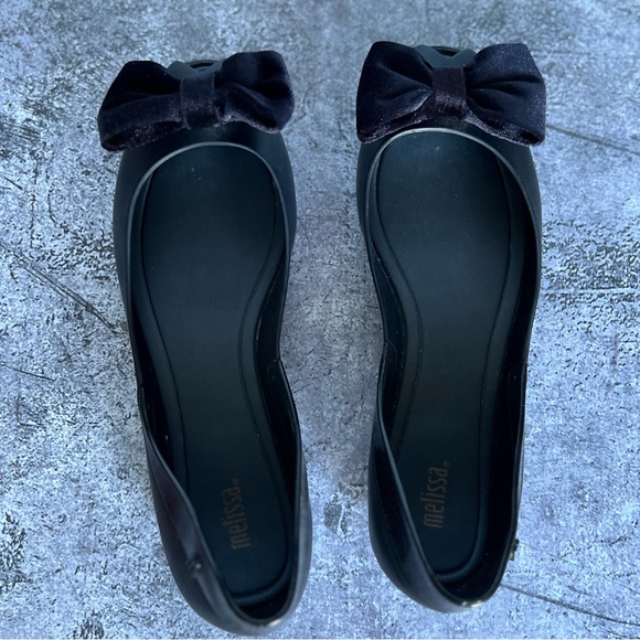 Melissa Black Flats with Bow - Picture 9 of 10
